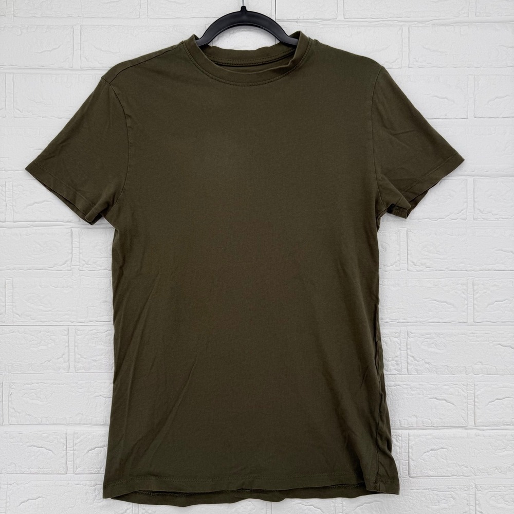 Primark T-Shirt Mens XS Olive Green Regular Fit Short Sleeve Crew Neck Tee